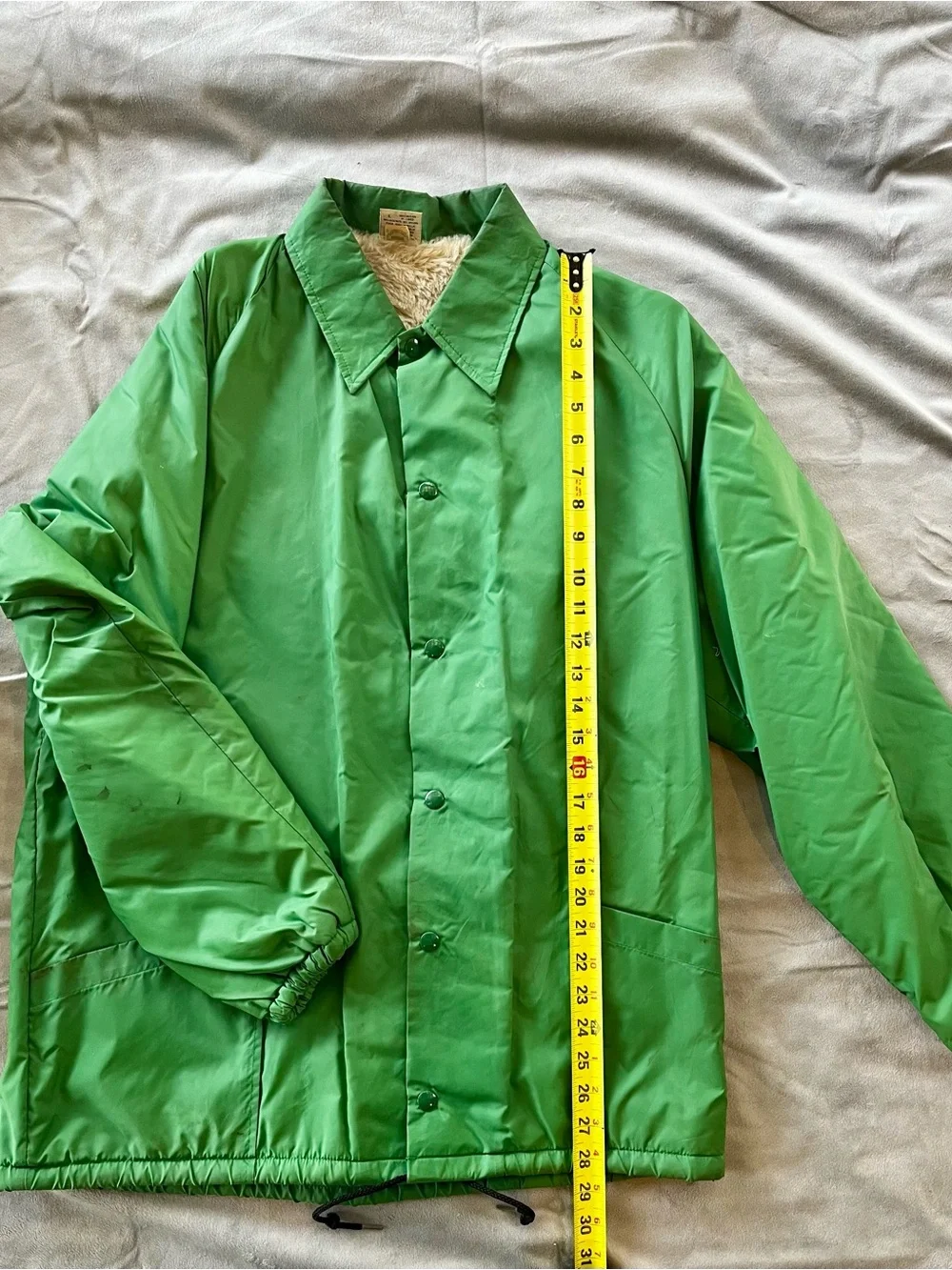 Vintage Fly Fishing Men's Green Sherpa-Lined Windbreaker Jacket